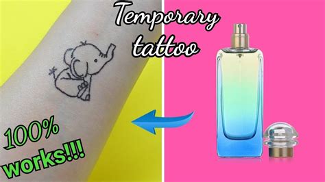 how to do a fake tattoo with perfume|temporary tattoo made with perfume.